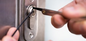 locksmith picking a lock